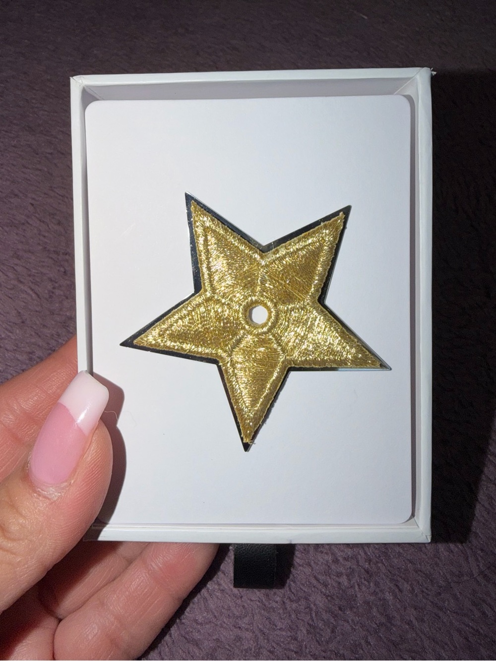 Dior 💛 Collectible Gold Star Pin with Branded Cards and Box